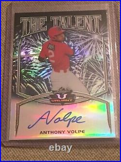 ANTHONY VOLPE 2019 Leaf Valiant The Talent Prismatic AUTOGRAPH #8/25 Yankees XRC