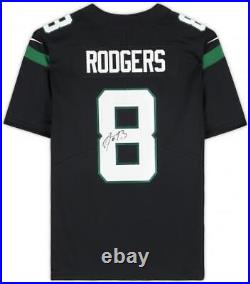 Aaron Rodgers New York Jets Autographed Black Nike Limited Jersey