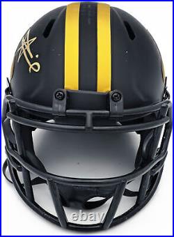 Alvin Kamara Autographed Saints Eclipse Black Mini Helmet Beckett Witness 224757