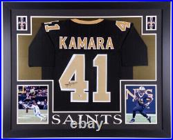 Alvin Kamara Autographed and Framed Black New Orleans Saints Jersey Becket COA