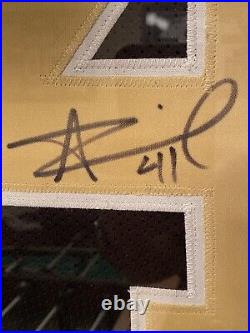 Alvin Kamara Autographed and Framed Black New Orleans Saints Jersey JSA COA