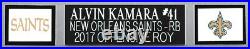 Alvin Kamara Autographed and Framed Black New Orleans Saints Jersey JSA COA