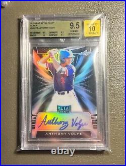 Anthony Volpe 2019 Leaf Metal Draft Black Autograph /15 BGS 9.5/10 RC Yankees