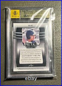 Anthony Volpe 2019 Leaf Metal Draft Black Autograph /15 BGS 9.5/10 RC Yankees