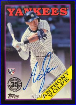 Anthony Volpe 2023 Topps 1988 Topps Rookie Black Auto RC /199 SP #88BAU-AV Yanks