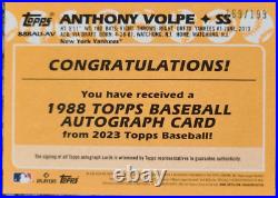 Anthony Volpe 2023 Topps 1988 Topps Rookie Black Auto RC /199 SP #88BAU-AV Yanks