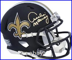 Archie Manning New Orleans Saints Signed Riddell Black Matte Speed Mini Helmet