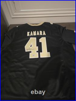 Authentic Nike Alvin Kamara Autographed On Field Saints Black Jersey-Beckett COA