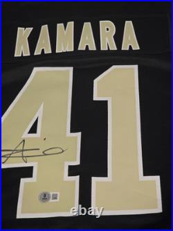 Authentic Nike Alvin Kamara Autographed On Field Saints Black Jersey-Beckett COA