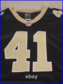 Authentic Nike Alvin Kamara Autographed On Field Saints Black Jersey-Beckett COA