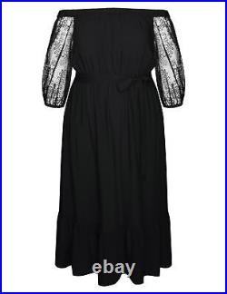 Autograph 3/4 Embroidered Sleeve Maxi Dress Womens Plus Size 22 Clothing