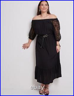 Autograph 3/4 Embroidered Sleeve Maxi Dress Womens Plus Size Clothing Dresses