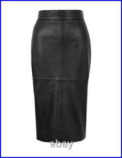 Autograph Black Leather Ladies Pencil Skirt Size 16 BRAND NEW WITH TAGS