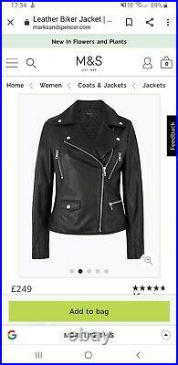 Autograph Leather Biker Jacket size 16