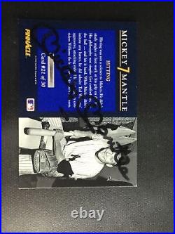 Autograph MICKEY MANTLE NEW YORK YANKEES 1992 SCORE PINNACLE #21 BASEBALL CARD