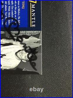 Autograph MICKEY MANTLE NEW YORK YANKEES 1992 SCORE PINNACLE #21 BASEBALL CARD