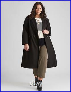 Autograph Woven Two Button Long Melton Coat Womens Plus Size 14 Clothing