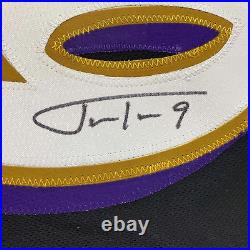 Autographed/Signed Justin Tucker 66 Yard GW FG Stat Baltimore Black Football Jer