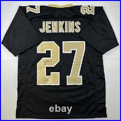 Autographed/Signed Malcolm Jenkins New Orleans Black Jersey Beckett BAS COA