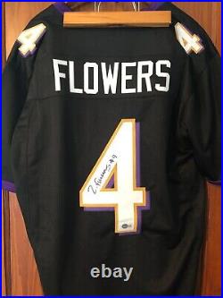 Autographed Zay Flowers Baltimore Ravens Custom Jersey With Free Shipping