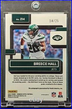 BREECE HALL Rookie Auto 2022 Optic Black Pandora Holo Prizm SP /25 RC