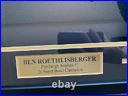 Ben Roethlisberger Autograph Signed Steelers Black Reebok Jersey Framed JSA