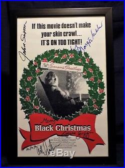 Black Christmas (1974) 11x17 autographed movie poster Margot Kidder, John Saxon