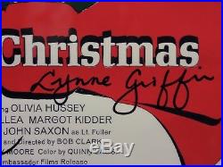 Black Christmas (1974) 11x17 autographed movie poster Margot Kidder, John Saxon