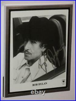 Bob Dylan Signed And Framed 8 X 10 Black And White Media Style Photo