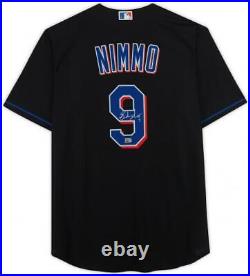 Brandon Nimmo New York Mets Autographed Black Nike Replica Jersey