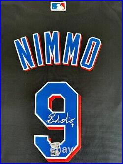 Brandon Nimmo New York Mets Autographed Black Nike Replica Jersey Dual COA