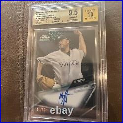 CC Sabathia Signed 2021 Topps Chrome Black Green BGS 9.5 Auto 10 #11/99