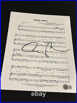 Carlos Santana Signed Autograph Sheet Black Magic Woman Beckett Bas Coa X2