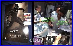 Chadwick Boseman signed Black Panther poster photo JSA T'Challa Marvel comic 42
