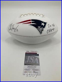 Chris Hogan Autographed Signed Logo Football Jsa Witness Coa