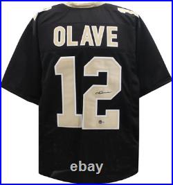 Chris Olave Autographed New Orleans Custom Black Football Jersey BAS (Auto 2)