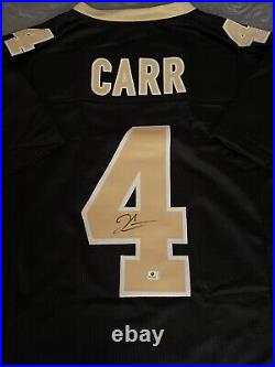 DEREK CARR Signed NEW ORLEANS SAINTS NFL BLACK CUSTOM JERSEY COA Auto