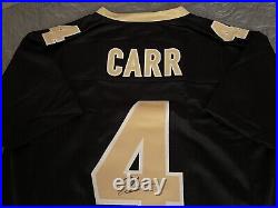 DEREK CARR Signed NEW ORLEANS SAINTS NFL BLACK CUSTOM JERSEY COA Auto