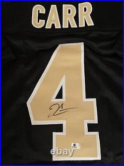 DEREK CARR Signed NEW ORLEANS SAINTS NFL BLACK CUSTOM JERSEY COA Auto