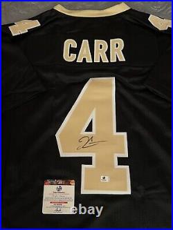 DEREK CARR Signed NEW ORLEANS SAINTS NFL BLACK CUSTOM JERSEY COA Auto