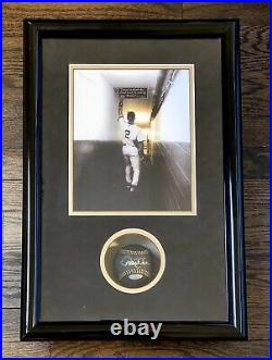 DEREK JETER Framed Photo & Signed Baseball Black Leather Ball Autographed HOF