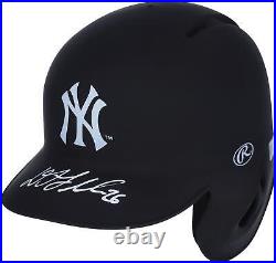 DJ LeMahieu New York Yankees Signed Matte Black Mini Batting Helmet