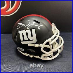 Daniel Jones Signed Flat Black New York Giants Mini Helmet Autographed Beckett