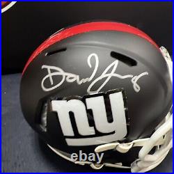 Daniel Jones Signed Flat Black New York Giants Mini Helmet Autographed Beckett