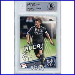 David Villa NYCFC Authentic Signed 16 Topps Finest MLS Black Jersey Card Beckett