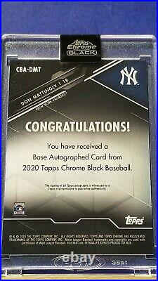 Don Mattingly 2020 Topps Chrome Black Red Refractor Autograph #4/5