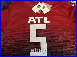 Drake London Atlanta Falcons Autographed Red/Black Nike Authentic Jersey. NWT