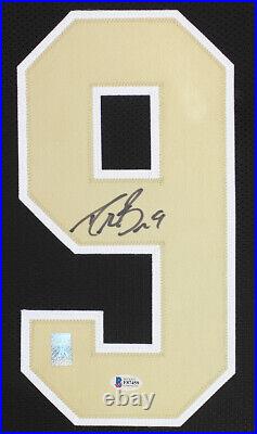 Drew Brees Autographed and Framed Black New Orleans Jersey Auto Beckett COA