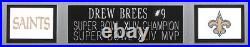 Drew Brees Autographed and Framed Black New Orleans Jersey Auto Beckett COA