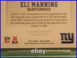 Eli Manning Auto Card 2017 Panini Black Friday BGS 9 New York Giants Super Bowl